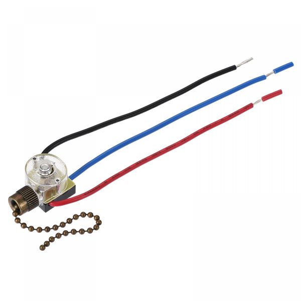 sourcing map Pull Chain Switch 3 Way 3-Wire Replacement ZE-110 for Ceiling Fan Lamp Light Clear Bronze