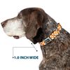 Buckle-Down Checker White/Tan Orange Dog Collar Bone, Large/15-26"