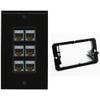 RiteAV 6 Port Cat7 Shielded Ethernet Wall Plate - Bracket [Black/Black]
