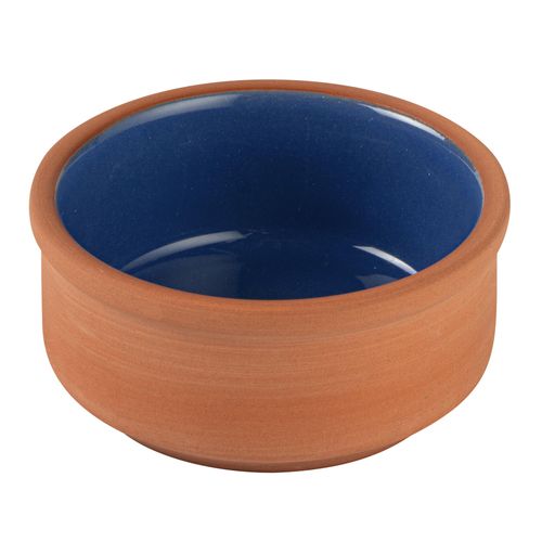 Restaurantware-Terra Tek 2.7 Ounce Terracotta Cazuelas, 2 Blue Glazed Clay Pots For Cooking - Oven-Ready, Microwavable, Terracotta Serving Pots, Dishwashable, For Cooking And Serving