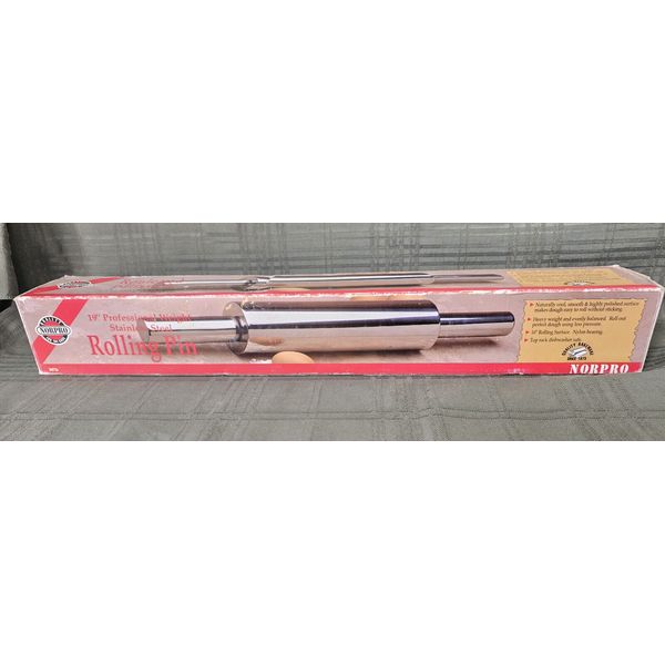 Norpro #3076 19" Professional Weight Stainless Steel Rolling Pin