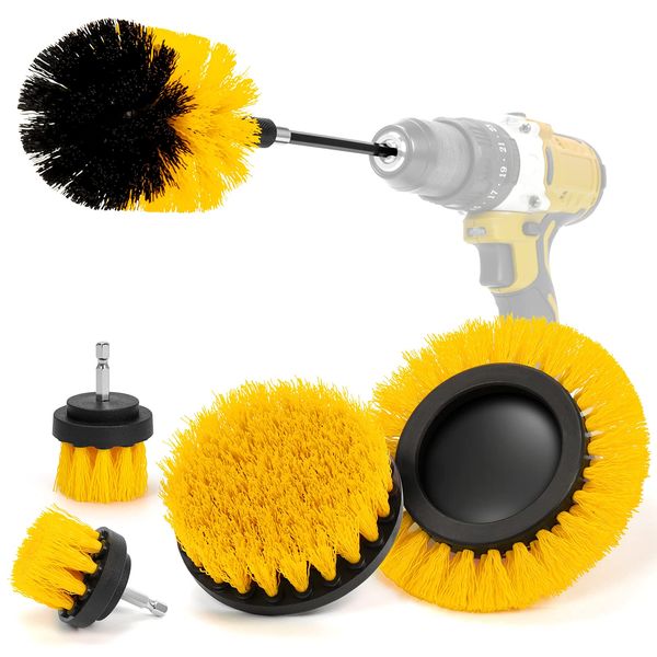 AstroAI Electric Drill Brush, Electric Cleaning Brush, Compatible with Hexagonal Axis Electric Drills, Suitable for Bathrooms, Kitchens, Wheels, Window Frames and Other Places, Set of 6