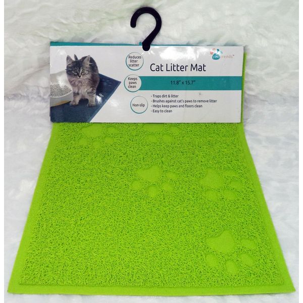 PET TRENDS Lime Green 11x15 Cat Litter Mat (NEW)