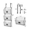 Hanging Wall Files Rack with Door Hooks and 6pcs S Shape Hooks,3-Tier Over th...