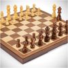 Handmade Walnut Chess Set 15in Folding Board with Extra Queens Storage Bags