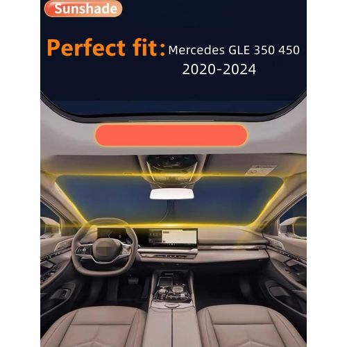 Windshield Sun Shade for 2020-2024 Me-rcedes-GLE 350 450 Custom Fit Foldable Front Window Sunshade Sun Visor Protector, Block UV Rays Keep Your Car Cooler