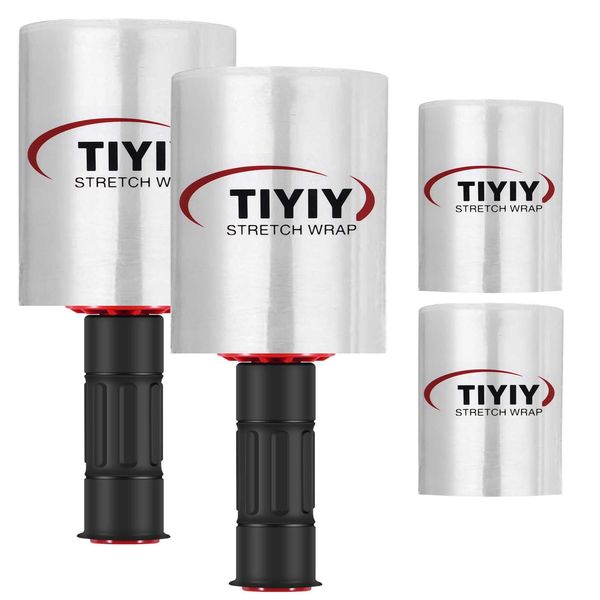TIYIY Stretch Wrap, 4 Pack 5 Inch x 1000 Feet Shrink Wrap Roll with Plastic H...