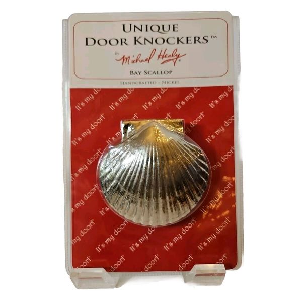 Michael Healy Door Knocker Sea SCALLOP seashell Premium sz Lg Nickel Silver  NOS