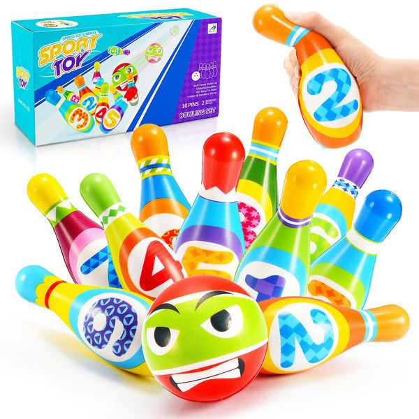 Grriopi Toys for 1 2 3 4 Year Old Boys Girls, Bowling Set Kids Toys Age 1 2 3 4 Year Old Boy Toys Age 2-6 Toddler Educational Toy for 2 Year Olds 1-6 Year Old Boy Gifts for 1 2 3 Year Olds Boys Girls