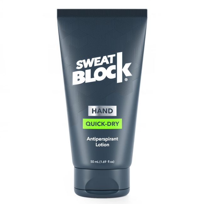 SweatBlock Antiperspirant Quick-Dry Hand Lotion for Men & Women - Ultimate Hyperhidrosis Aid to Stop Excessive Sweaty Palms - Non-Irritating - Dermatologist Tested Formula - Travel Size 1.69 fl oz