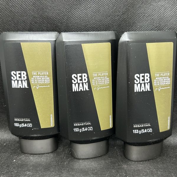 SEB MAN The Player Men’s Medium Hold Gel 5.4 oz LOT OF 3