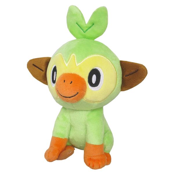 Sanei Boeki PP149 Pokémon All Star Collection Plush Toy, Grookey, Size S, W 6.1 x D 4.1 x H 7.9 in (15.5 × 10.5 × 20 cm)