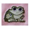 Cuddle Buddy Frog Design (403) - Embroidered Cotton Bath Towel (Cream)