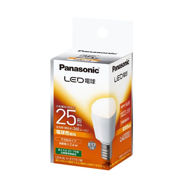 Panasonic LED Bulb E17 Base Bulb W Equivalent, Small Bulb Down Type 1 Pack Seal Shape Fixture, Lda3 * he17ew