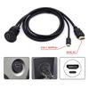 Cablecc USB 3.1 USB-C Type-C & 4K HDMI Extension Flash Car Latch Mount Extension Waterproof Dustproof Cable for Dashboard Panel