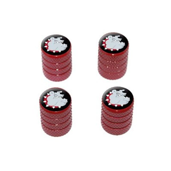 Bulldog Dog - Tire Rim Valve Stem Caps - Red