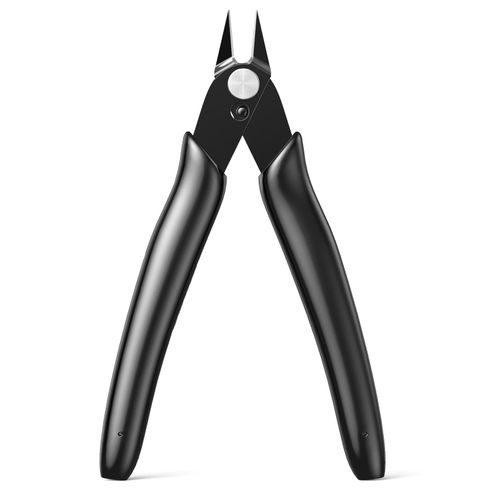 BOENFU Flush Cutter Cable Tie Cutters 5 Inch Precision Wire Clippers Hobby Snips Side Cutting Pliers for Jewelry Making, Electronics, Black