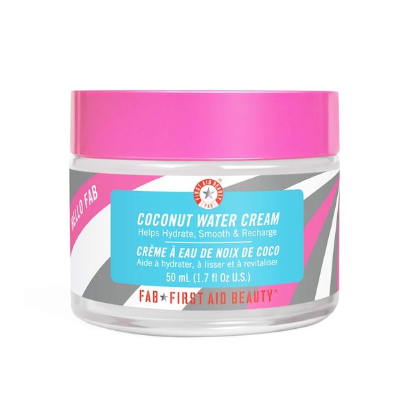 First Aid Beauty Hello FAB Coconut Water Cream – Lightweight, Oil-Free Face Moisturiser – 50ml