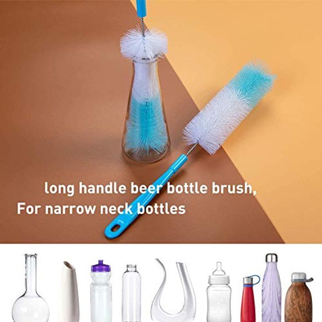 10 Pcs Long Straw Brush Nylon Pipe Tube Brush Cleaner Different Size Bottle  Cleaning Brush Tube Washing Cleaner Tool Kit for Narro
