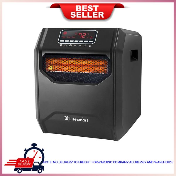 LifeSmart LifePro 1500W 6 Element Infrared Large Room Space Heater w/ RemoteLife