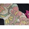WILD BLOSSOM BEADED TABLE RUNNER 13" X 36" Pastel Butterflies