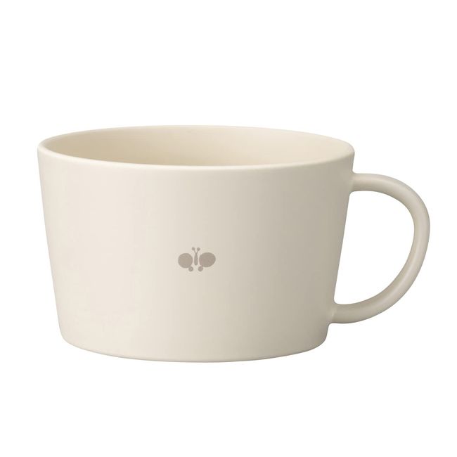 Miyamoto Sangyo YOROKOBI Butterfly Soup Cup, White, Size: Approx. W 4.4 inches (11.3 cm), D13.1 inches (13 cm), H6.5 inches (6.5 cm), 138740