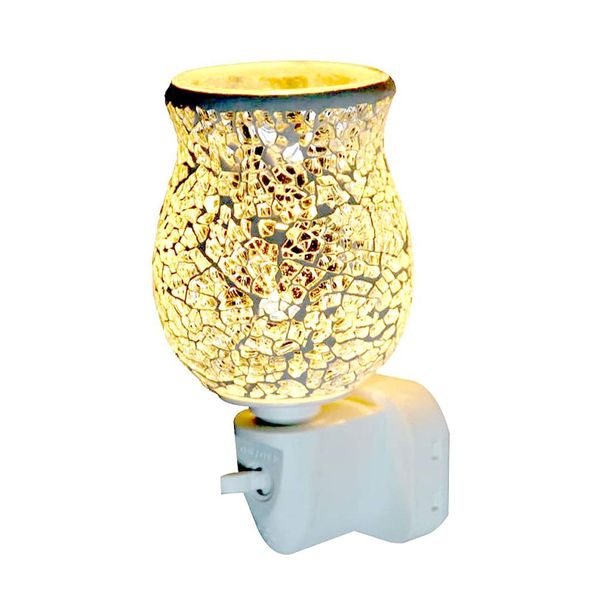 iep Sense Aroma Silver Crackle Tulip Mosaic Wax Warmer