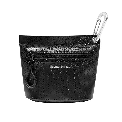 Travel Soap Container Portable Soap Bag Travel Case, Waterproof and Leak Proof, Solutions for Travelling with Bar Soap (Black)