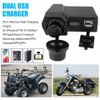 Waterproof Motorcycle Handlebar Dual USB Phone Charger Cigarette Lighter Socket