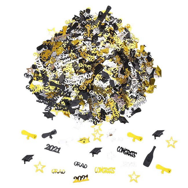 Yoridis 50g 2021 Graduation Party Confetti Glitter Diploma Graduation Cap Star Metallic Sequin Table Scatter Graduation Party Decoration Supplies