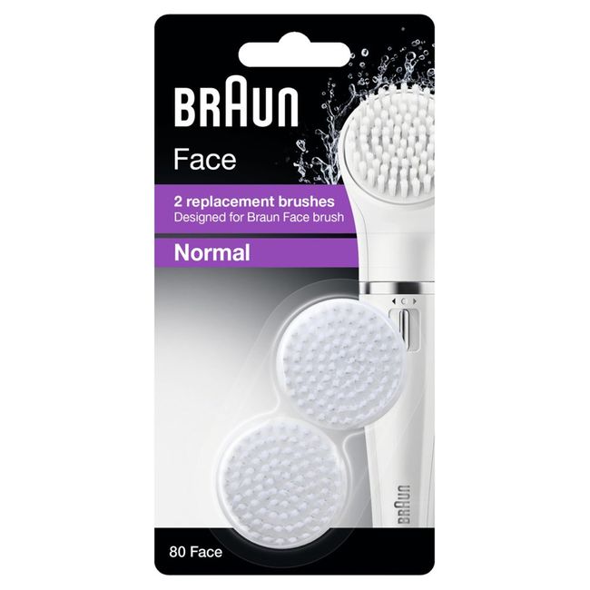 Braun Facial Cleansing Brush, For Facial Epilator (Brown Face), For Clean Pores, 80 Face