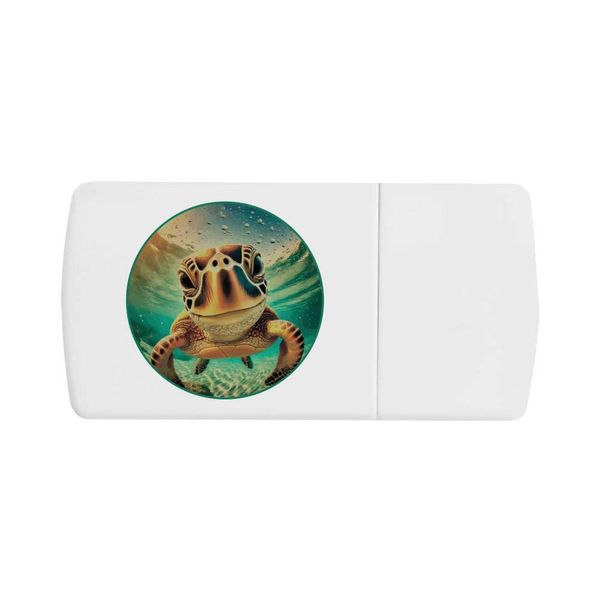 'Smiling Sea Turtle' Pill Box with Tablet Splitter (PI00033053)
