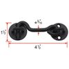Raswik 4” Privacy Hook and Eye Latch Easy Lock for Barn Door, Black