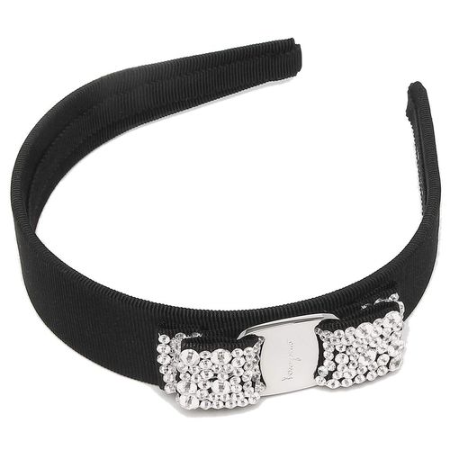 Ferragamo 342758 524893 Women's Vara Ribbon Crystal Headband Accessories Black