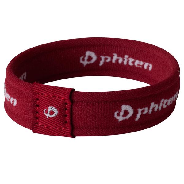 Phiten Titanium Classic Bracelet - Lightweight Elastic Sport Wristband with Aqua-Titanium Technology for Alternative Healing - Power Elastomer Core with Micro Titanium Spheres - Maroon, 6 Inch