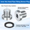 sourcing map 4Pcs G1/4x19 Inner Hex Head Pipe Fitting Plug, Universal Carbon Steel Thread Socket Plug with Black O-Ring for Terminate Pipe Ends or Replacement Drains