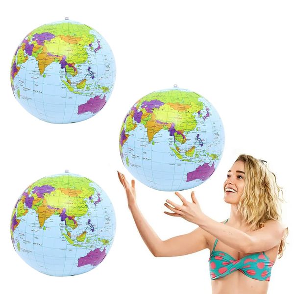 Cutiolly Erde Globus Weltkugel Aufblasbar,3pcs Aufblasbare Weltkugel Globus,Aufblasbarer Globus,Geographie Weltkarte Wasserball Aufblasbar,Aufblasbar Earth Beach Ball,für Garten,Strand,Pool
