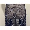 Navy  Silver 3D Fringe Beaded Sequins Embroidery Lace Fabric 50” Width 1 Yard