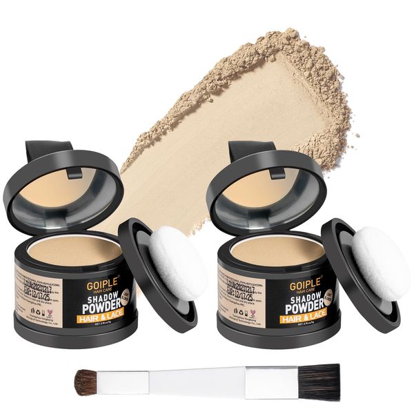 Root Cover Up Powder Hairline Powder for Women Root Touch Up Powder for Bald Spots, Eyebrows, Beard Line, Light-Blonde Hair Fibers for Thinning Hair Shadow Powder 2 Pack (Light Blonde)