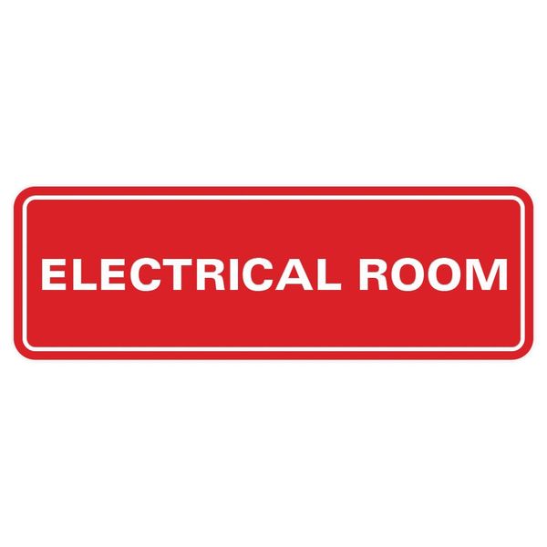 All Quality Standard Electrical Room Sign -Red - Large (1 Pack)