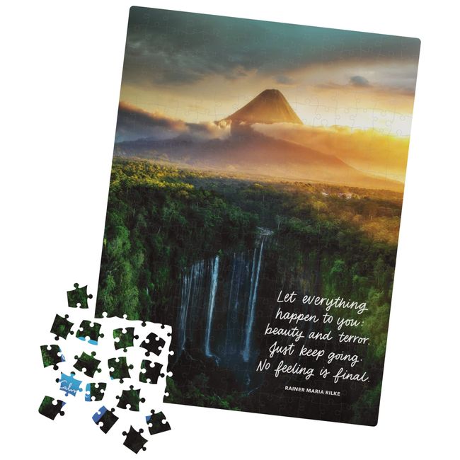 300 Piece Calm Jigsaw Puzzle for Relaxation, Stress Relief, and Mood Elevation, for Adults and Kids Ages 8 and up, Waterfall Mountain