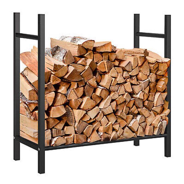 Metal Heavy Duty Firewood Logs Holder for Outdoor Indoor Wood Pile Storage Rack