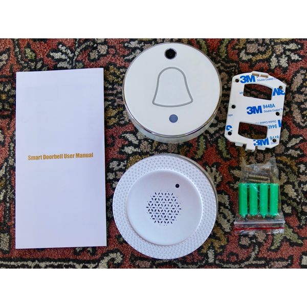 Smart Doorbell Camera SILVER WHITE - Wi-Fi Enabled, Cloud Storage, Photo, Chime