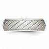 Chisel Stainless Steel Brushed and Polished Grooved Ring Size 10
