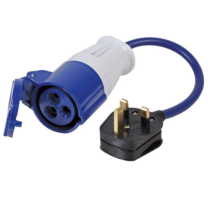 Ex-Pro 13A Plug to 16A Socket Mains Electric Hook Up Adaptor Converter ...