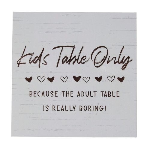 Fun Express 8" x 8" Kids Table Only Wood Sign with Easel