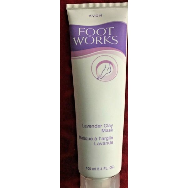 AVON FOOT WORKS LAVENDER CLAY MASK 3.4 FL OZ RETIRED.