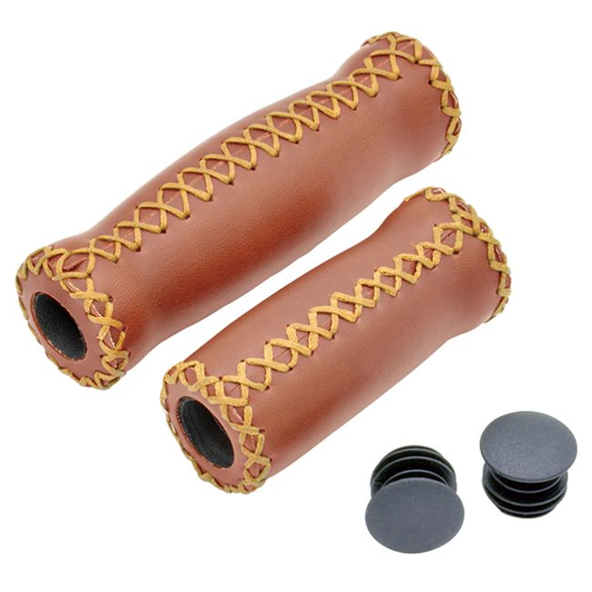 VLG-617-3A VLG-617-3A Velo Bicycle Grip [Barrel Shaped Grip] Brown 127mm/92mm Long & Short