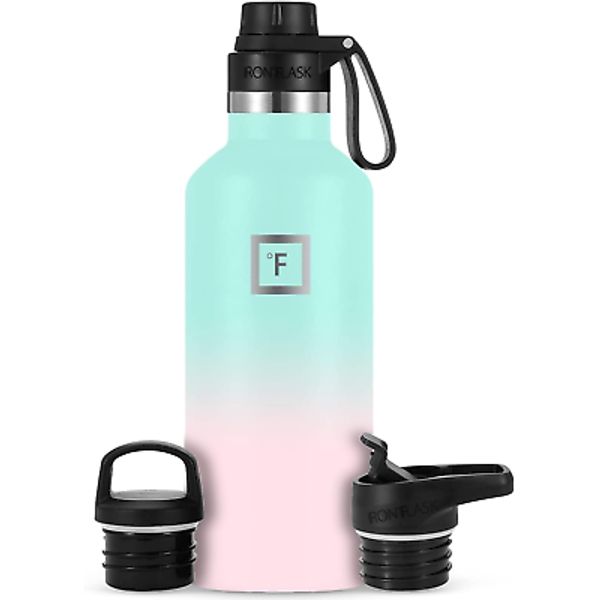 Camping & Hiking Hydration Canteens - 3 Lids (Narrow Spout Lid) Leak Proof Vacuu