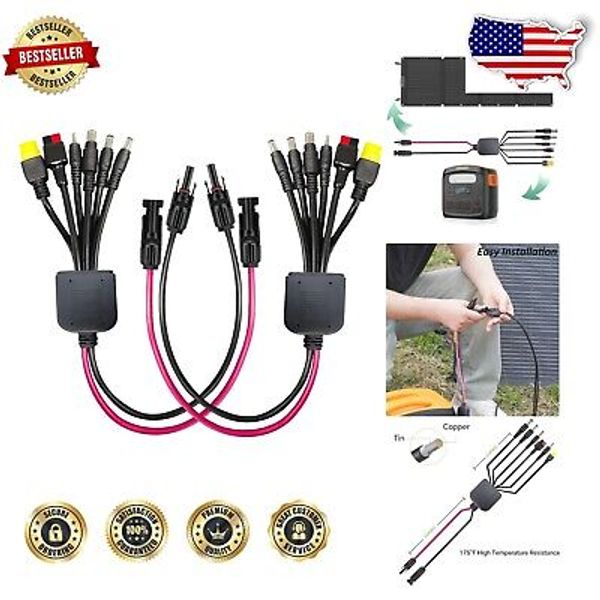 Lightweight 6-in-1 Solar Adapter Cable with Safe Copper Wire - 19.68 x 1.96 in